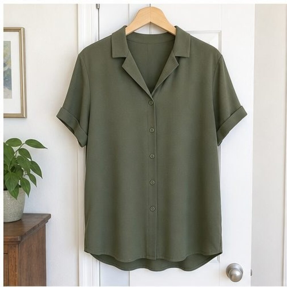 Olive Peplum Top